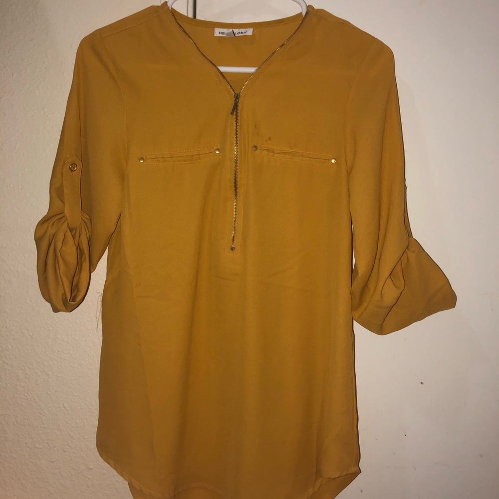 Mustard yellow blouse